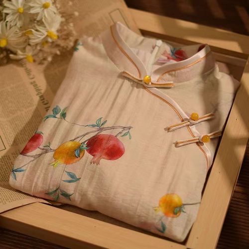 速发民国风复古装棉麻连衣裙袍季气质高端旗少年轻款夏改良版日常