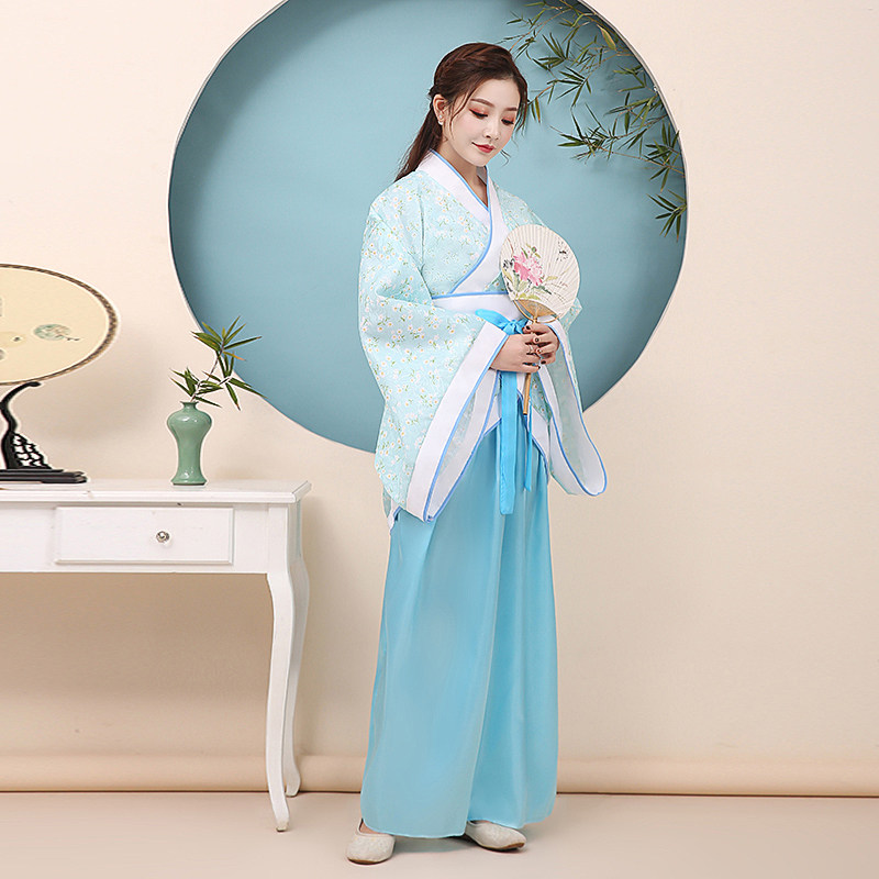 速发汉服仙气飘逸唐服古舞正规曲裾汉服改良汉服班业毕装蹈演出服