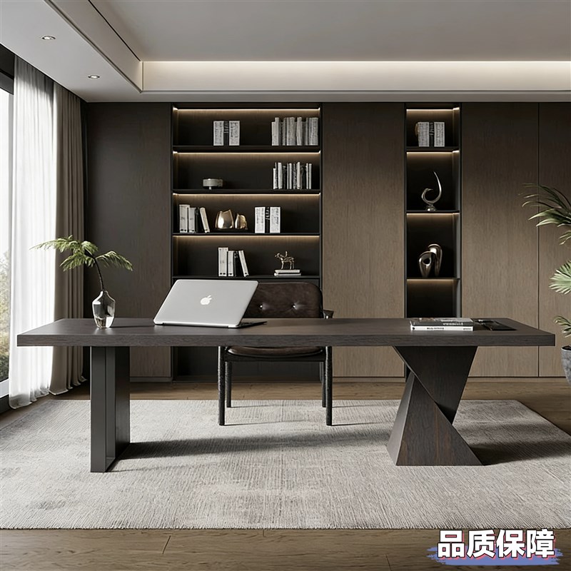 速发意式极简书桌设计师家用客厅沙发后长条桌双人学习办公桌书房
