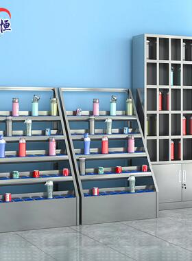 速发202新简款约不锈钢金属多格茶水摆放水工柜水杯架员杯茶杯存