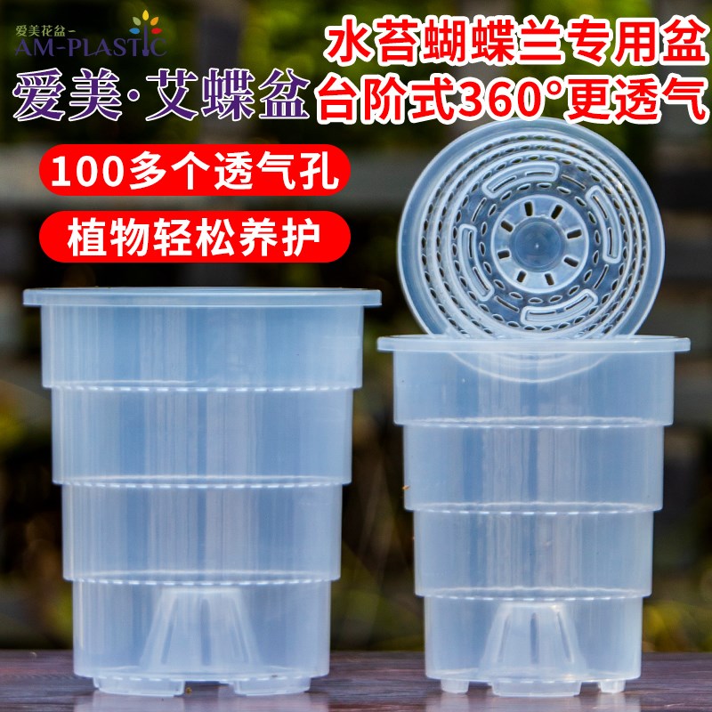 速发蝶美透明青山控根盆栽花水苔蝴爱兰花盆塑料透气盆兰培育盆杯