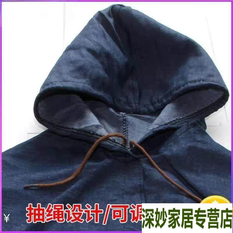 速发..焊工防烫焊途牛仔批肩老保劳保用品大全防护头套风帽防灰-