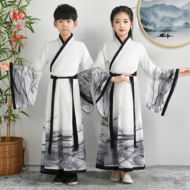 速发幼童古装汉服国学服服装男童童一笔级儿儿入学礼开年礼汉服