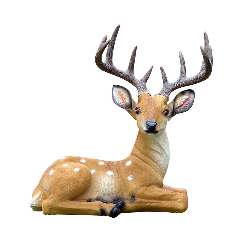 精选花园摆件田园树脂仿真梅花鹿园林雕塑摆设工艺品庭院景观动物