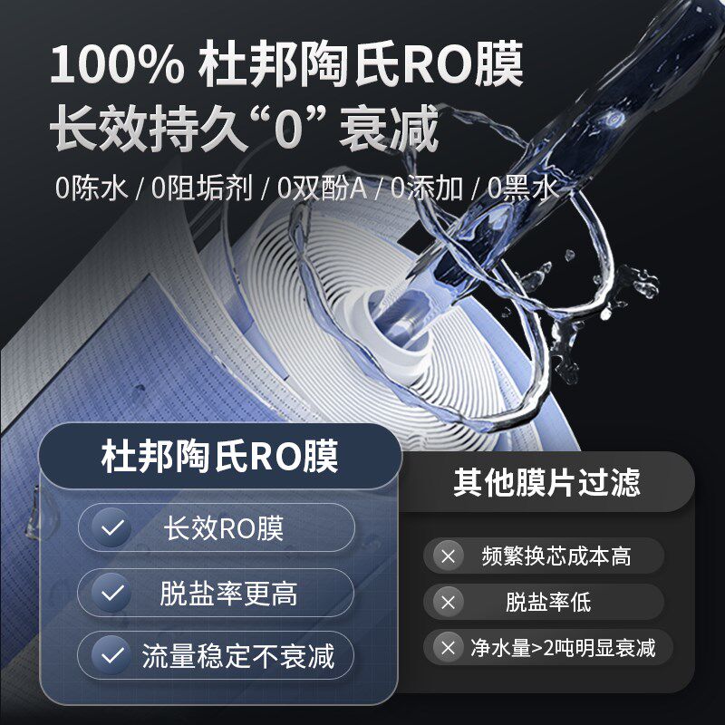 【6年滤芯】特洁恩即热净水器家用直饮厨房自来水ro反渗透一体机