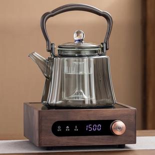 胡桃木提梁蒸煮一体茶壶大功率煮茶器电陶炉套装 新款 家用单炉单壶