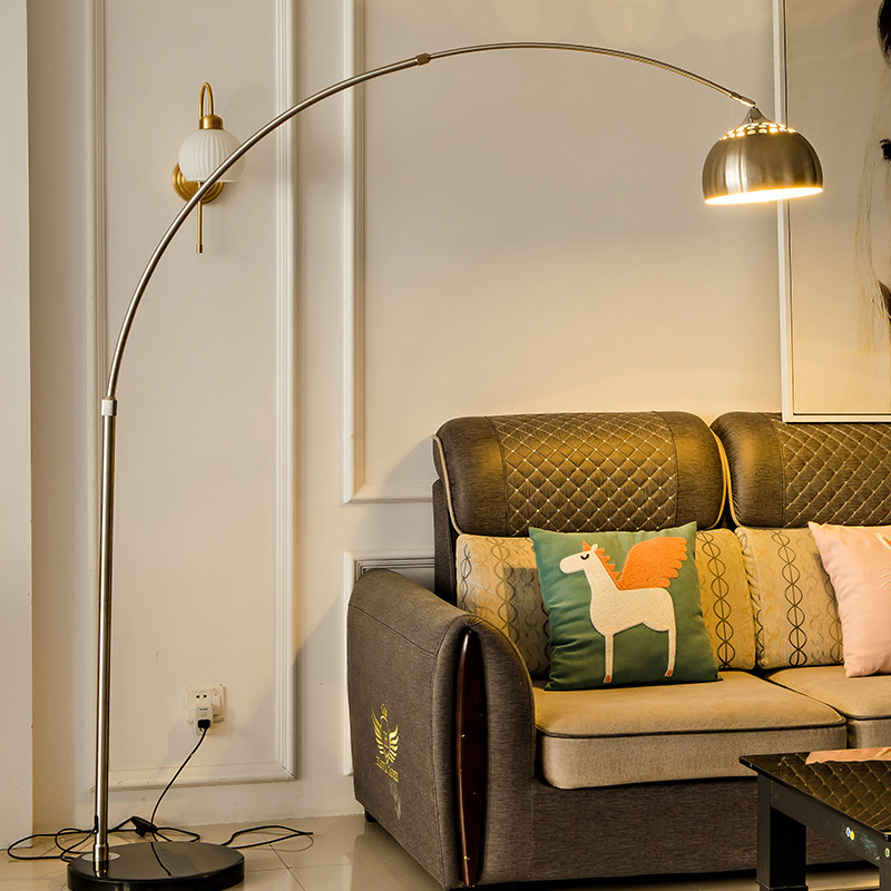 落地灯钓鱼灯麻将房灯客厅沙发边高级感装饰氛围灯书房看书灯