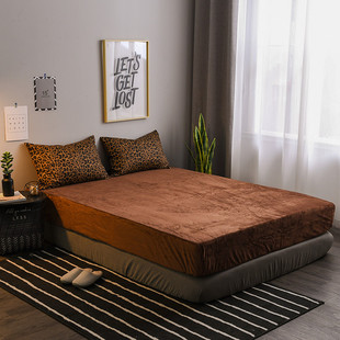 精选冬季纯色床单单件珊瑚毛毯水晶绒法兰绒毯被单防滑单面加绒加