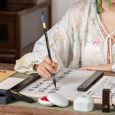 张小凤景行行止文房四宝套装笔墨纸砚全套初学毛笔砚台收纳盒书法