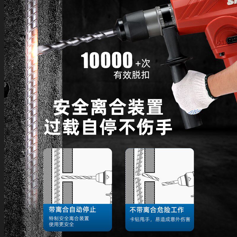 SKT斯凯特家用工业大功率混凝土电锤电镐2806高效植筋锤电动工具