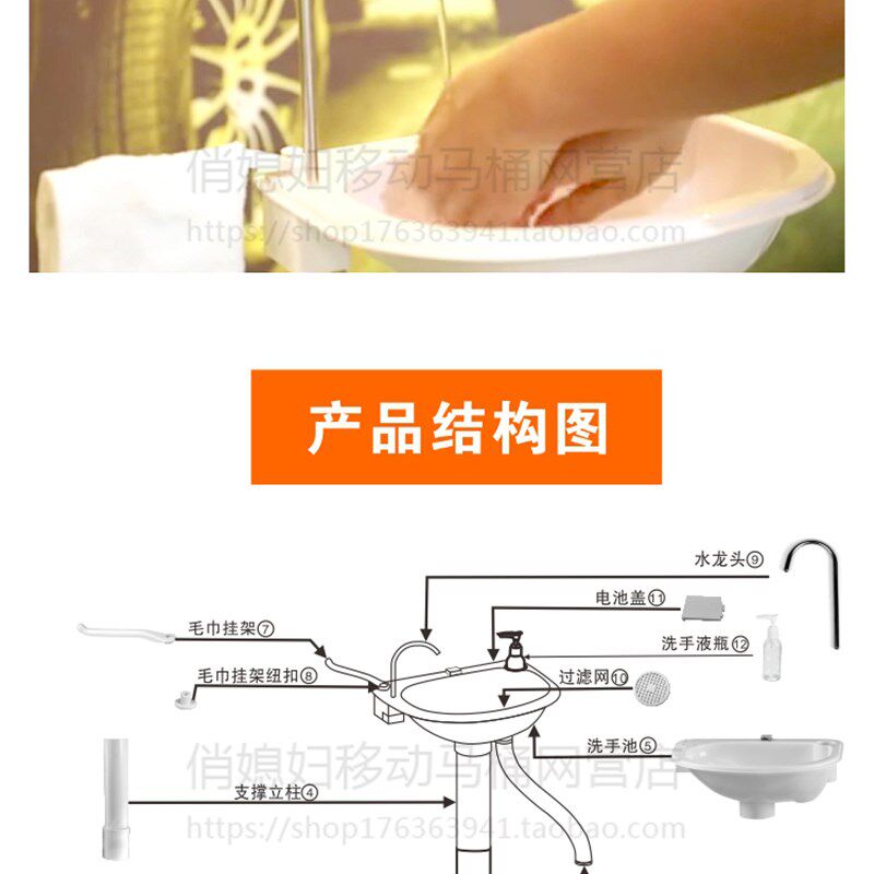 便携式可移动洗手台清洗脸盆防疫应急救灾户外自带储水电动清洁台