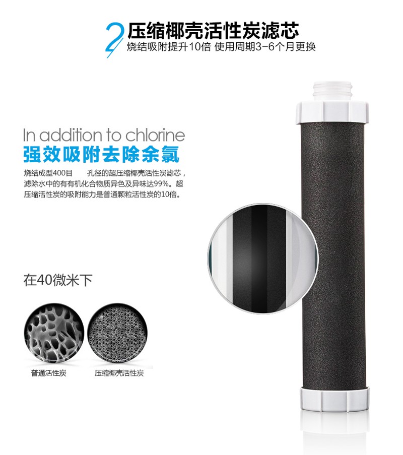 安之星净水器滤芯AZX-JSQ-12台式过滤器净水机直饮陶瓷活性炭超滤