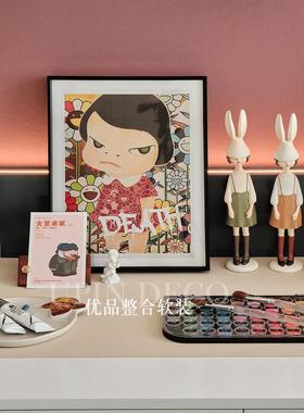 现代样板间书桌组合绘画主题家居软装摆件售楼处儿童女孩房装饰品