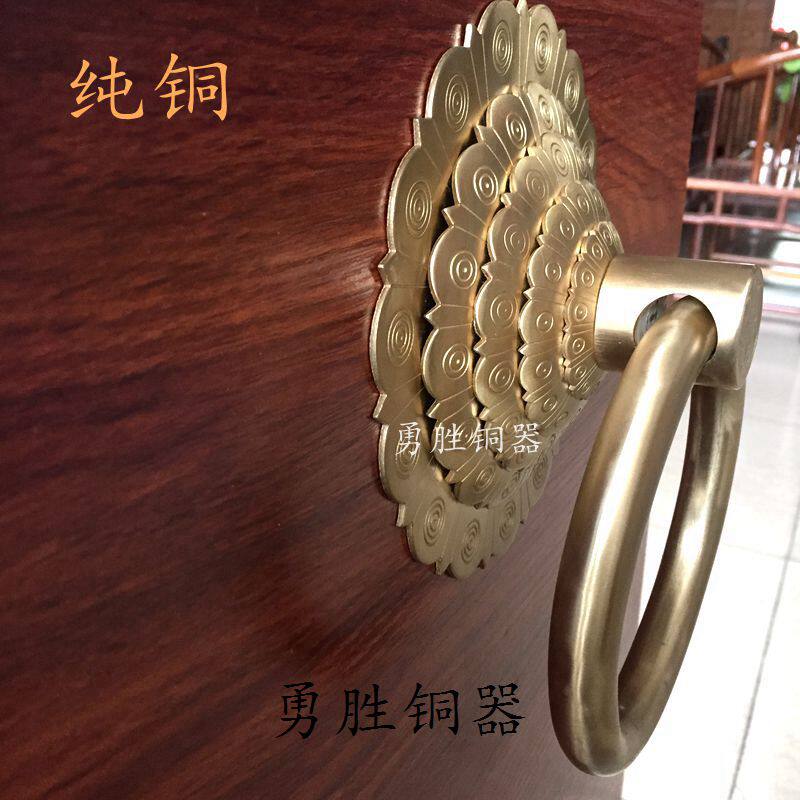 吉祥如意门环仿古纯铜拉手古典铜饰品中式仿古大门拉手老式门配件
