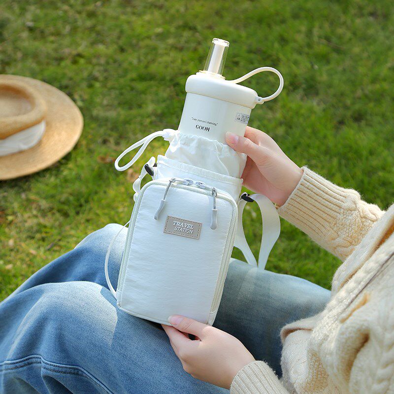 水杯袋斜挎水壶包可调节水杯保护套水壶挂包水瓶包收纳包保温杯套