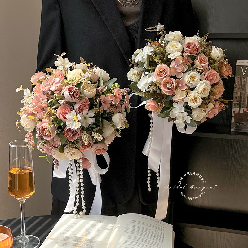 新娘结婚定制假花花束领证手捧花仿真花装饰花高级感婚庆花艺用花
