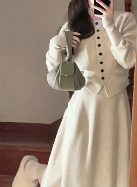 速发针织毛衣季装连衣裙子秋冬套20搭4新款内搭长裙高级感穿2一整