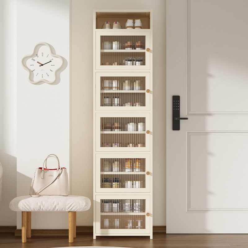 速发鞋柜家用鞋户门多奶油风入子收纳柜口层防尘落地式窄鞋架2024