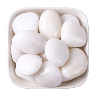 速发白色鹅卵石抛光雨花路白石春铺石花造装饰鱼缸盆景大石头