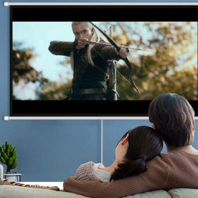 速发幕布抗光免打孔支架壁挂60寸84寸100寸小型移动便