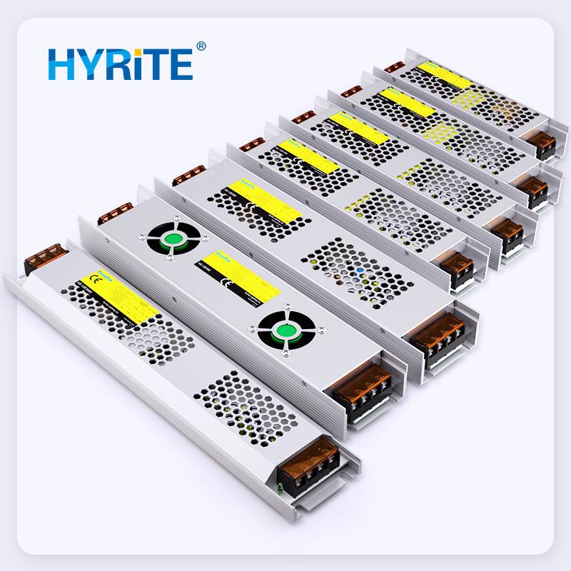 虹霸工厂直销12V24V60W~400W线形灯带变压器超薄长条led灯箱电源