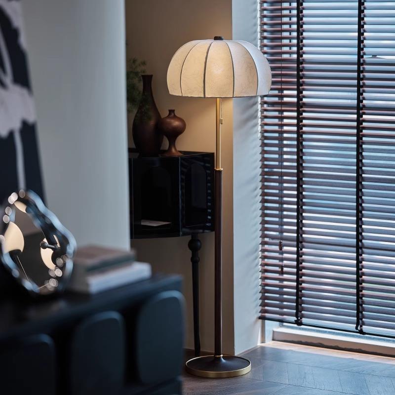 法式复古客厅落地灯书房卧室床头高级感中古美式拉线开关氛围台灯