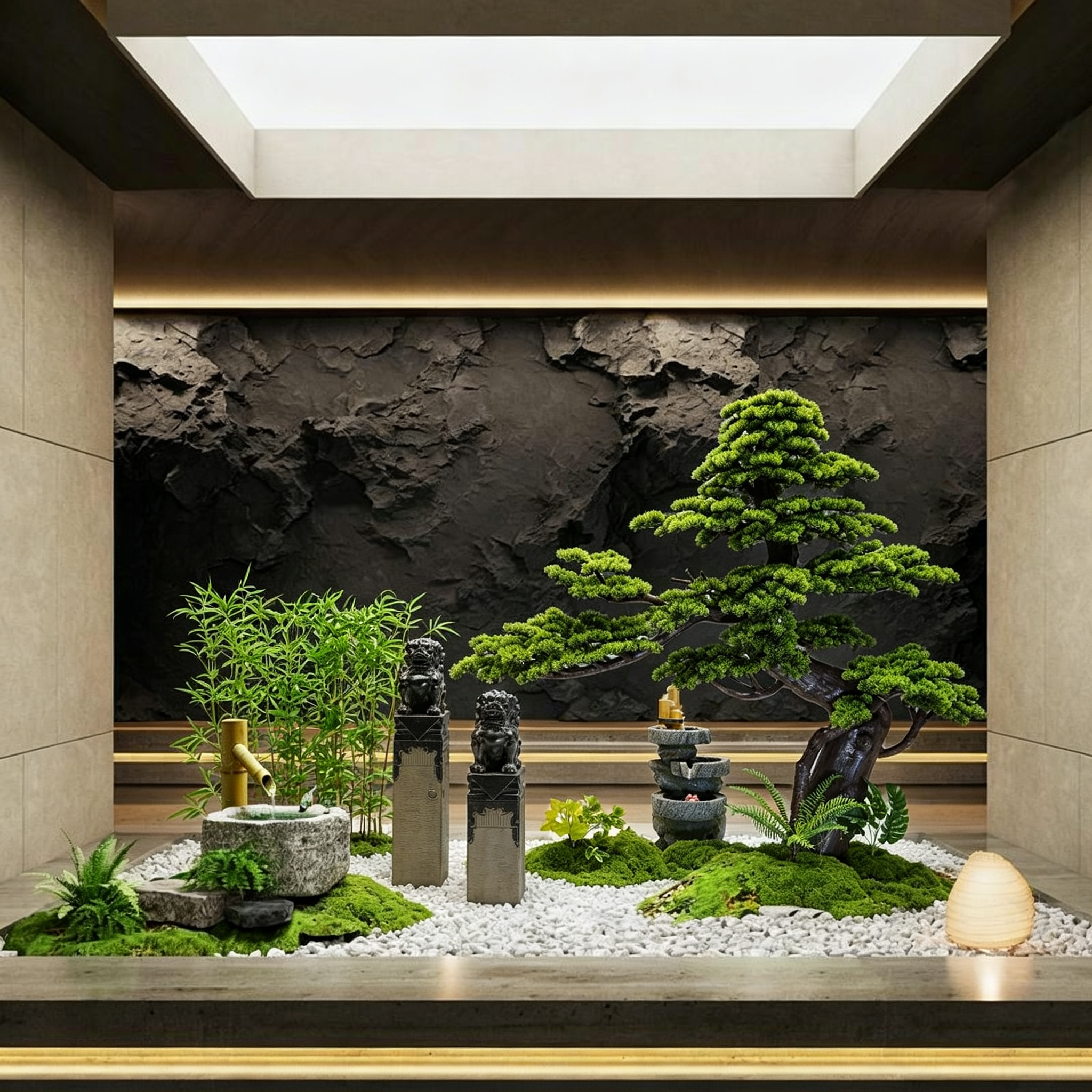 仿真迎客松造景大型仿生假树绿植室内外酒店罗汉松树景观植物装饰