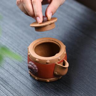 宜兴降坡泥全手工紫砂手抓壶锣鼓分茶器公道杯加厚不烫手茶具