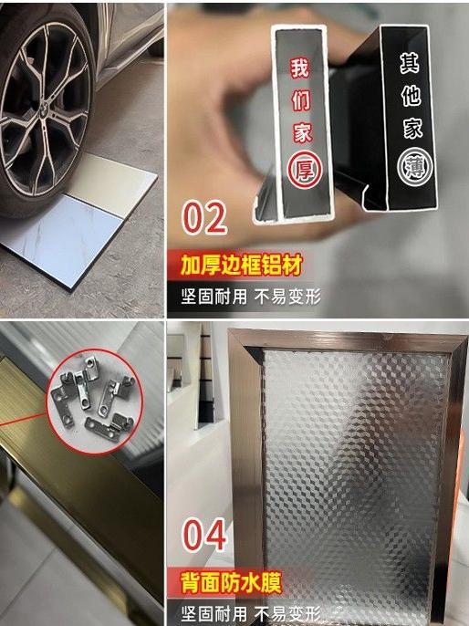 定制厨房橱柜门带框免打孔自装柜门铝钢化玻璃晶钢厨柜门工厂跨境