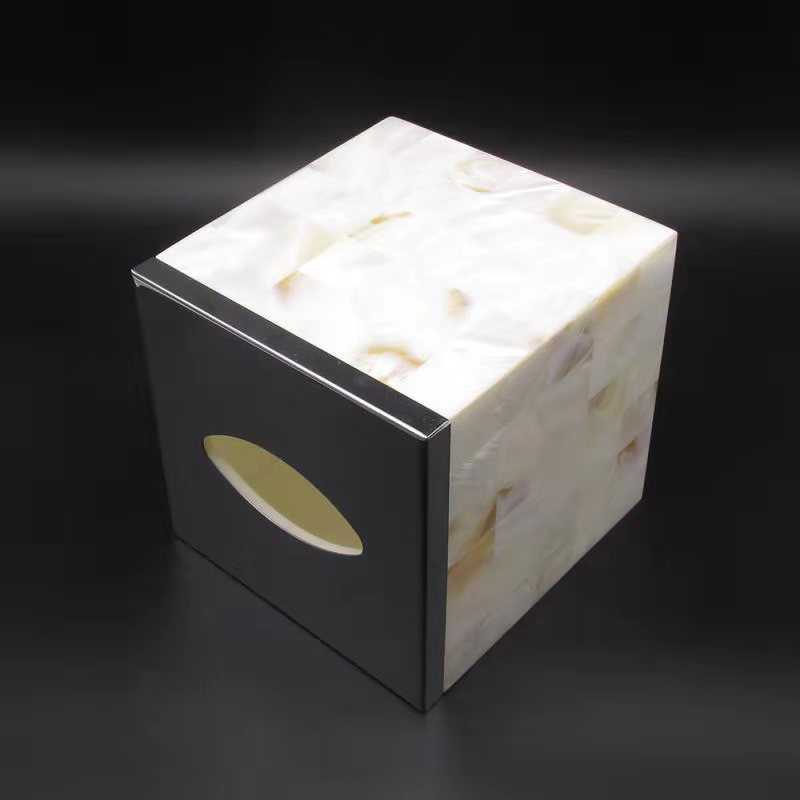 订 做亚克力抽纸盒亚克力天然贝抽纸盒五金白贝纸巾盒家具抽纸盒