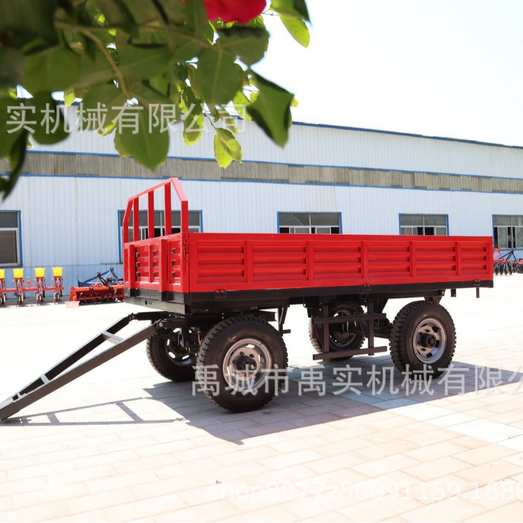 农用拖拉机非自卸挂斗农场运输小麦玉米秸秆拖车