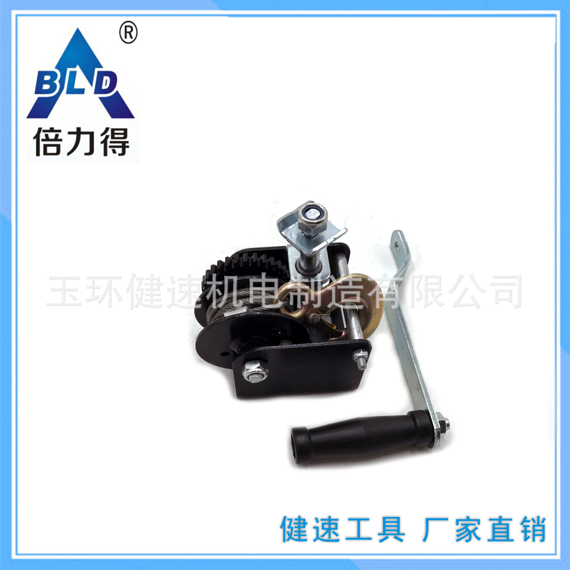 倍力得迷你涡轮小绞盘水线绞盘单股800磅配钢丝绳W800料线卷帘