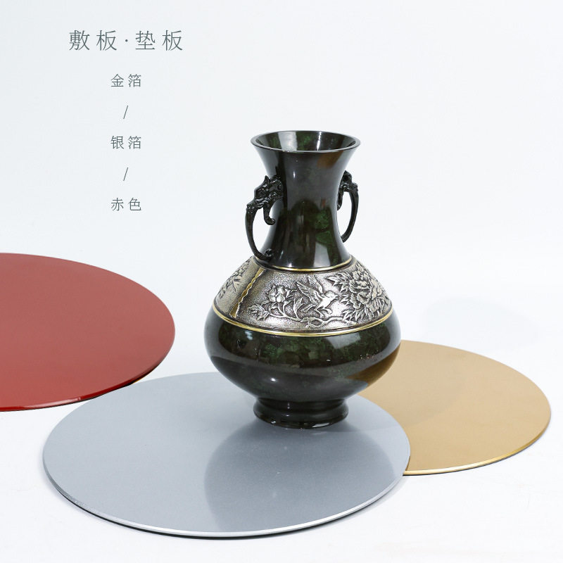 椭圆形聚酯漆板敷板 小原流日式垫板池坊插花花器器皿底座装饰板