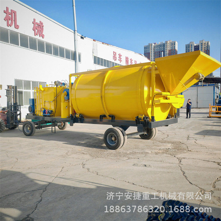 恒温出料沥青拌合机移动牵引式路面修补设备智能称重配比拌合机