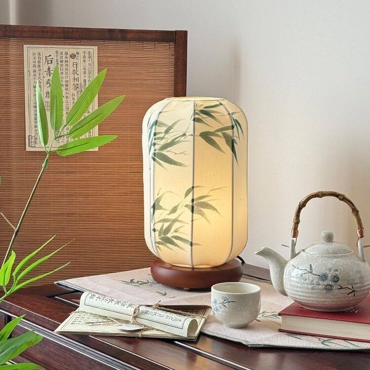 新中式手工绘画复古台灯电池