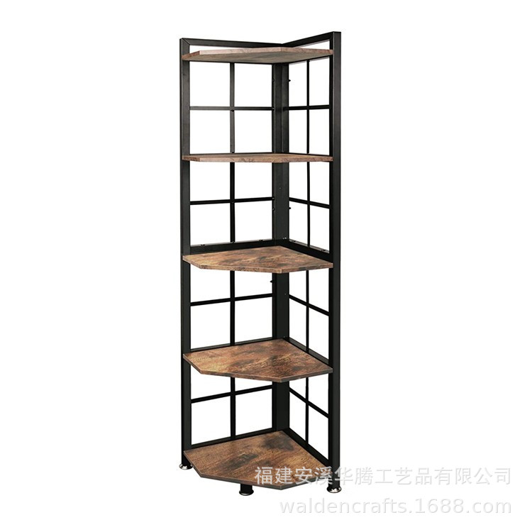 美式铁艺转角多层置物架