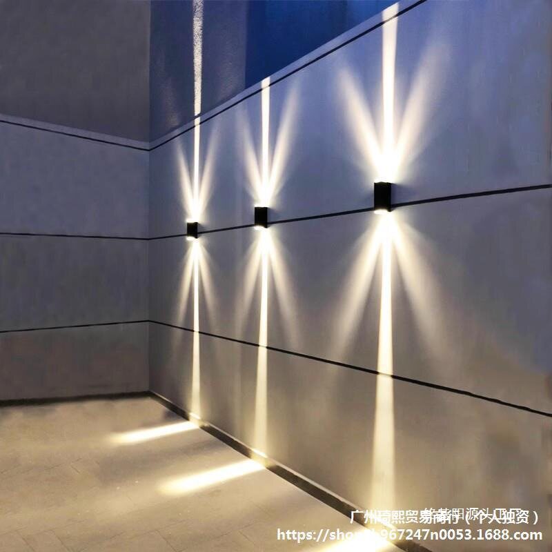货led双头户外壁灯防水方形聚光走廊一束光外墙壁灯酒店射灯