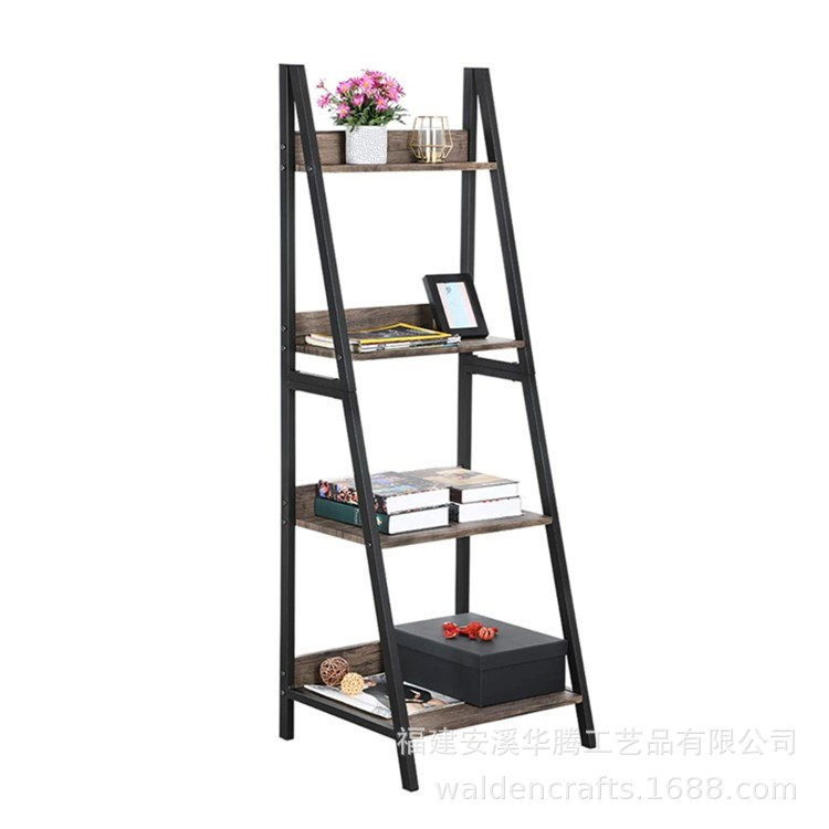 铁艺梯形落地多层置物书架