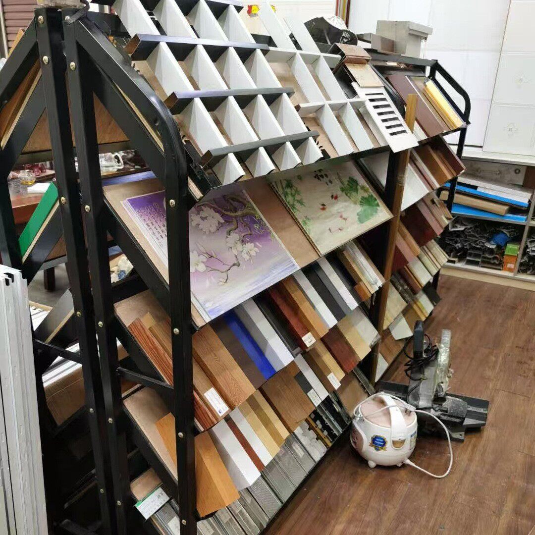 铝单板方通展示架树脂瓦片铝方通展架展柜格珊展示架子瓷砖样板架