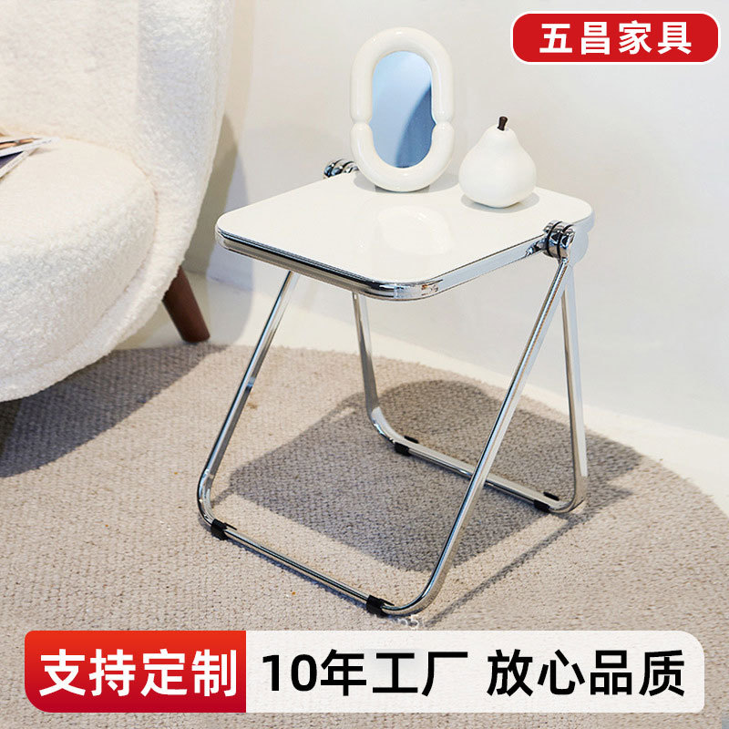 电镀折叠可移动沙发边几小方桌