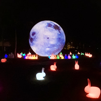 月球灯仿真月球灯充气月亮灯中秋节商场应景活动装饰灯月兔嫦娥灯