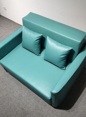 双人复古懒人简约沙发床湖绿色休闲储物客厅卧室阳台小户型功能沙