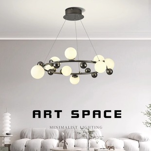 2024新款 北欧分子灯客厅大气圆圈圆球魔豆
