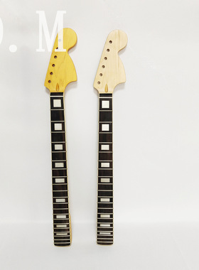 ST21品哑光大头黄色原木色玫瑰木指板方块音点电吉他琴颈吉他琴头