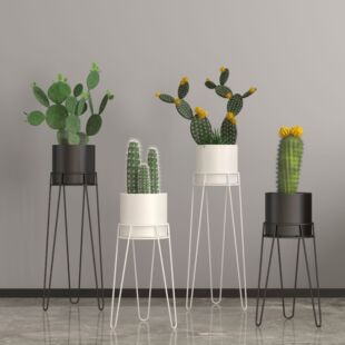 北欧U形三脚架铁艺金属轻奢简约现代客厅室内花盆绿萝落地置物架