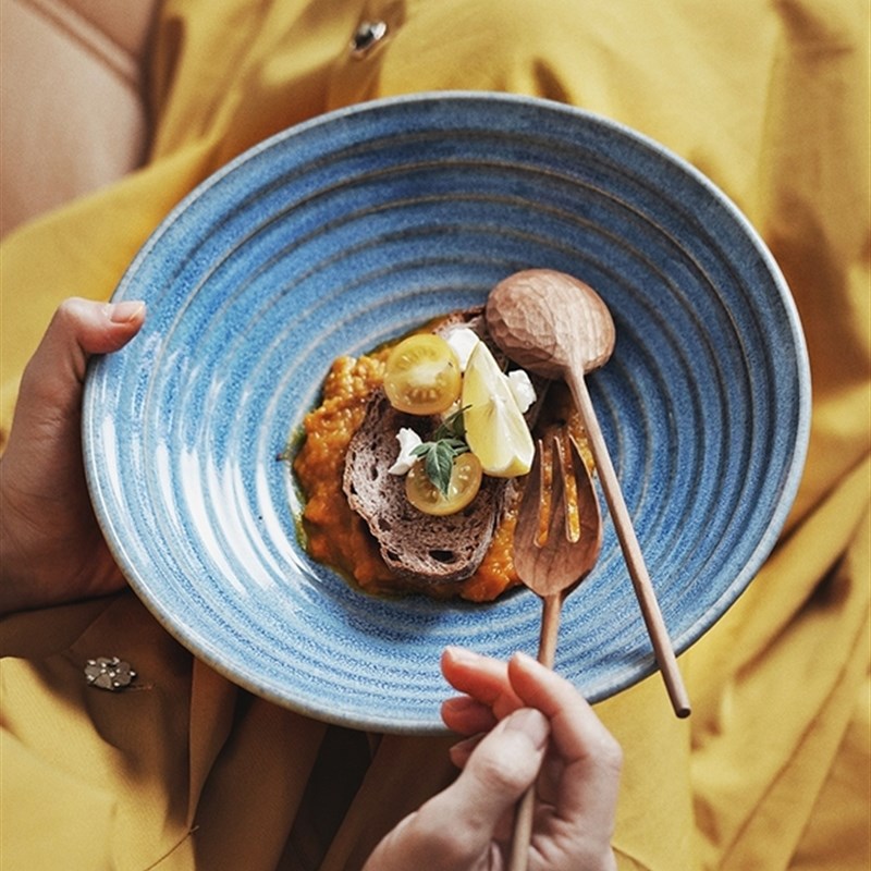 9.75寸螺纹盘意大利面碗沙C拉碗拌面碗家用饭店用深碗汤盘