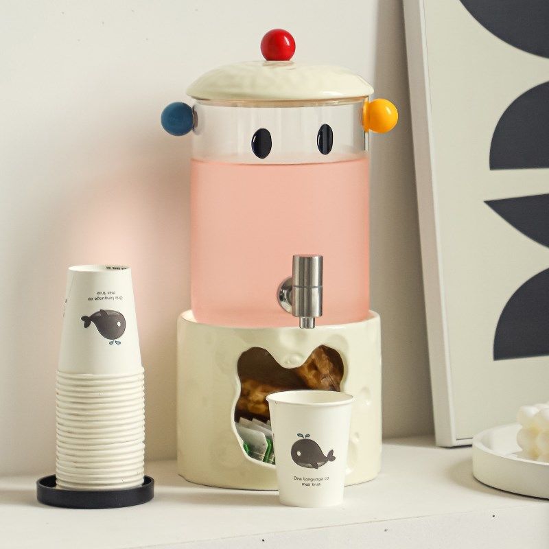 玻璃冷水壶带龙头大容量夏季家用耐高温凉水壶套装果茶果汁饮料桶,餐饮具,冷水壶,淘宝优惠券,粉丝福利购,淘宝优惠卷