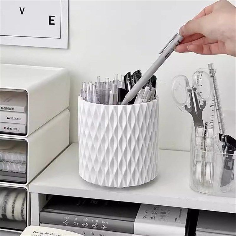旋转笔筒办公室桌面收纳盒男女孩轻奢风大容量笔桶ins高级感笔架,文具电教/文化用品/商务用品,笔筒,淘宝优惠券,粉丝福利购,淘宝优惠卷