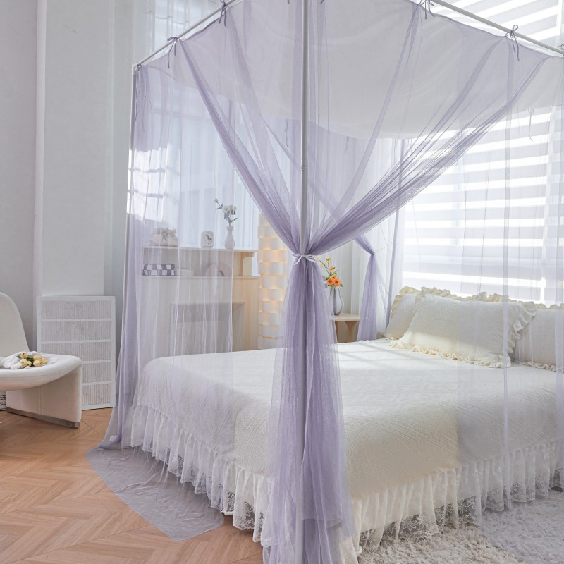 防尘顶蚊帐新g款家用卧室落地式支架杆加粗加厚老式单人床三门