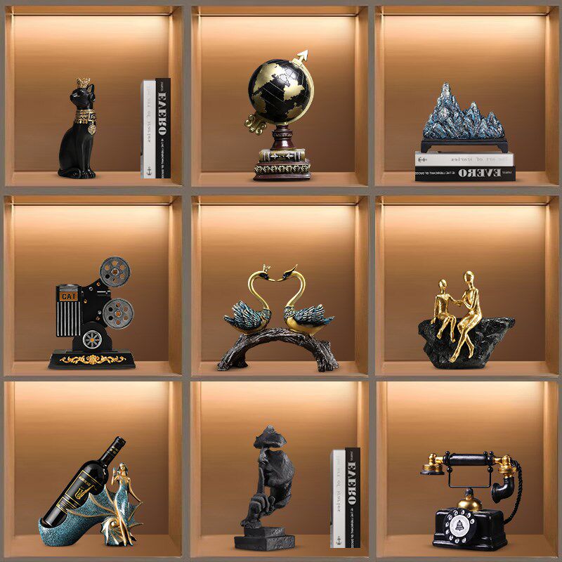 客厅摆件高端大气上档次现代简约酒柜摆件电视柜工艺品套装摆设